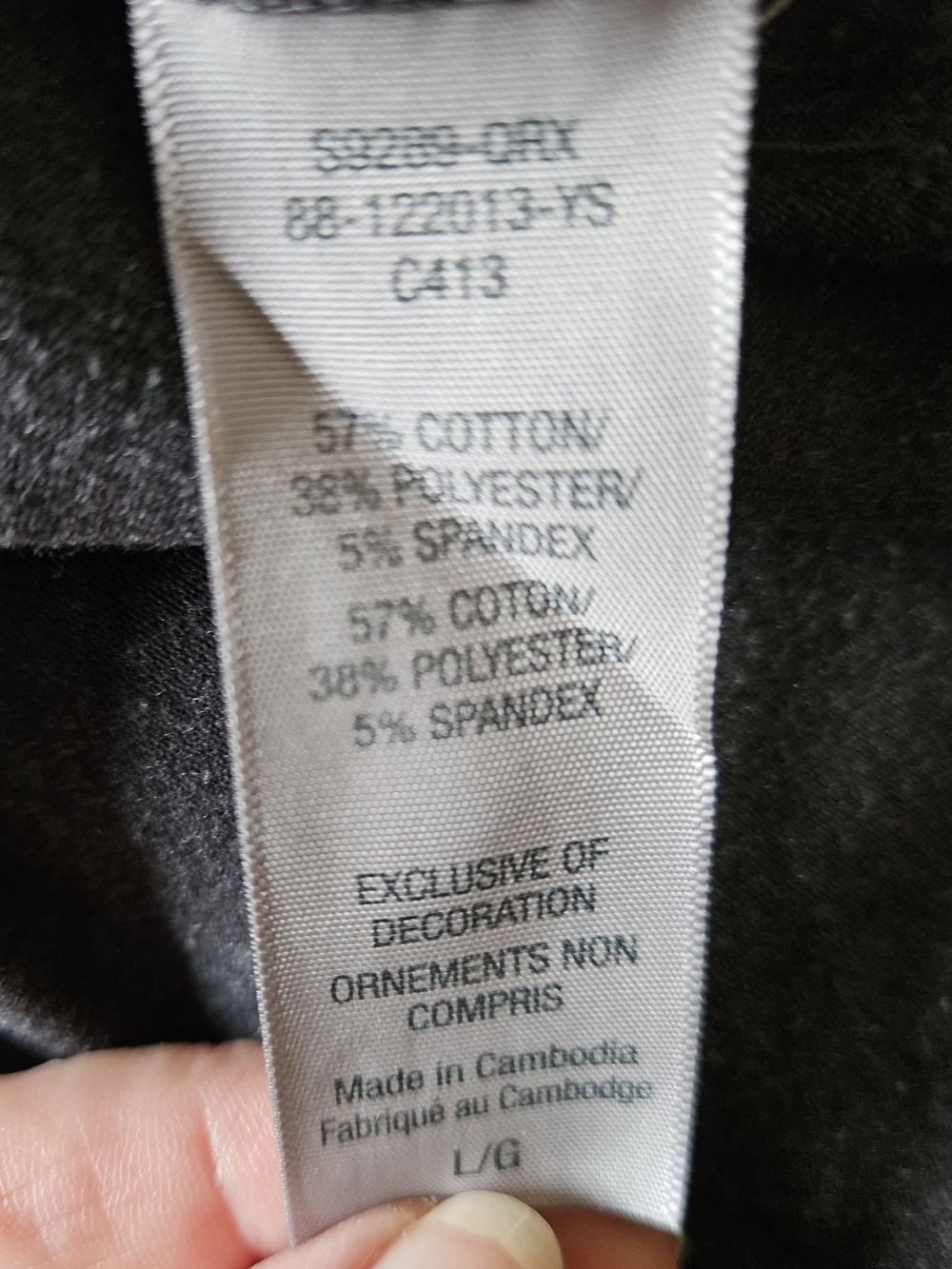 Basic Long-Sleeve Crew Neck Top by Champion — Dark Charcoal. Size L - Picture 4 of 8